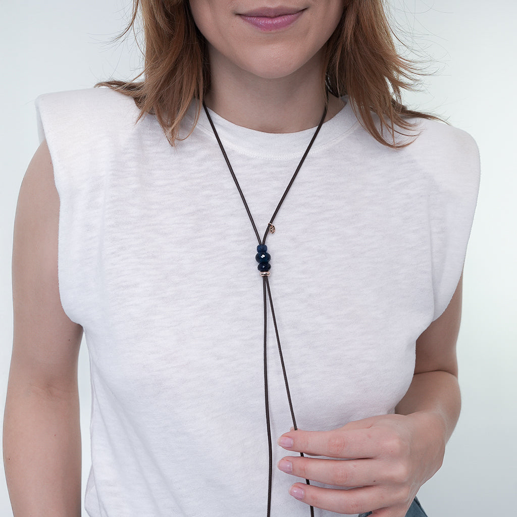 ANNY TRIO KETTE SCHOKO DUNKELBLAUER QUARZ uni