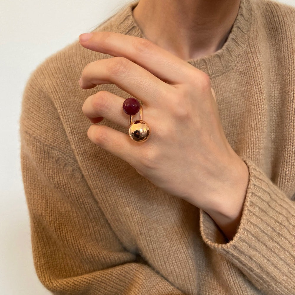 CAMA KUGELRING Roter Chalzedon