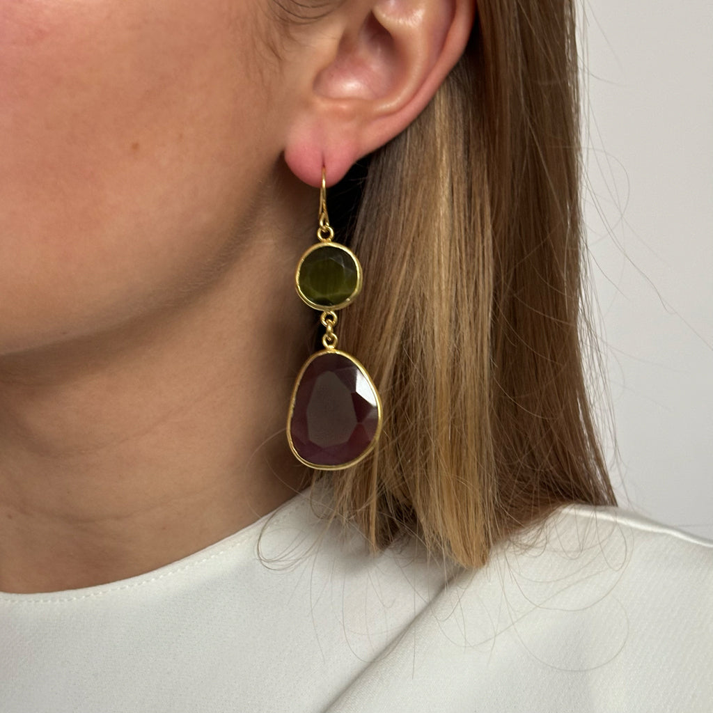 GLOSSY OHRRINGE KHAKI