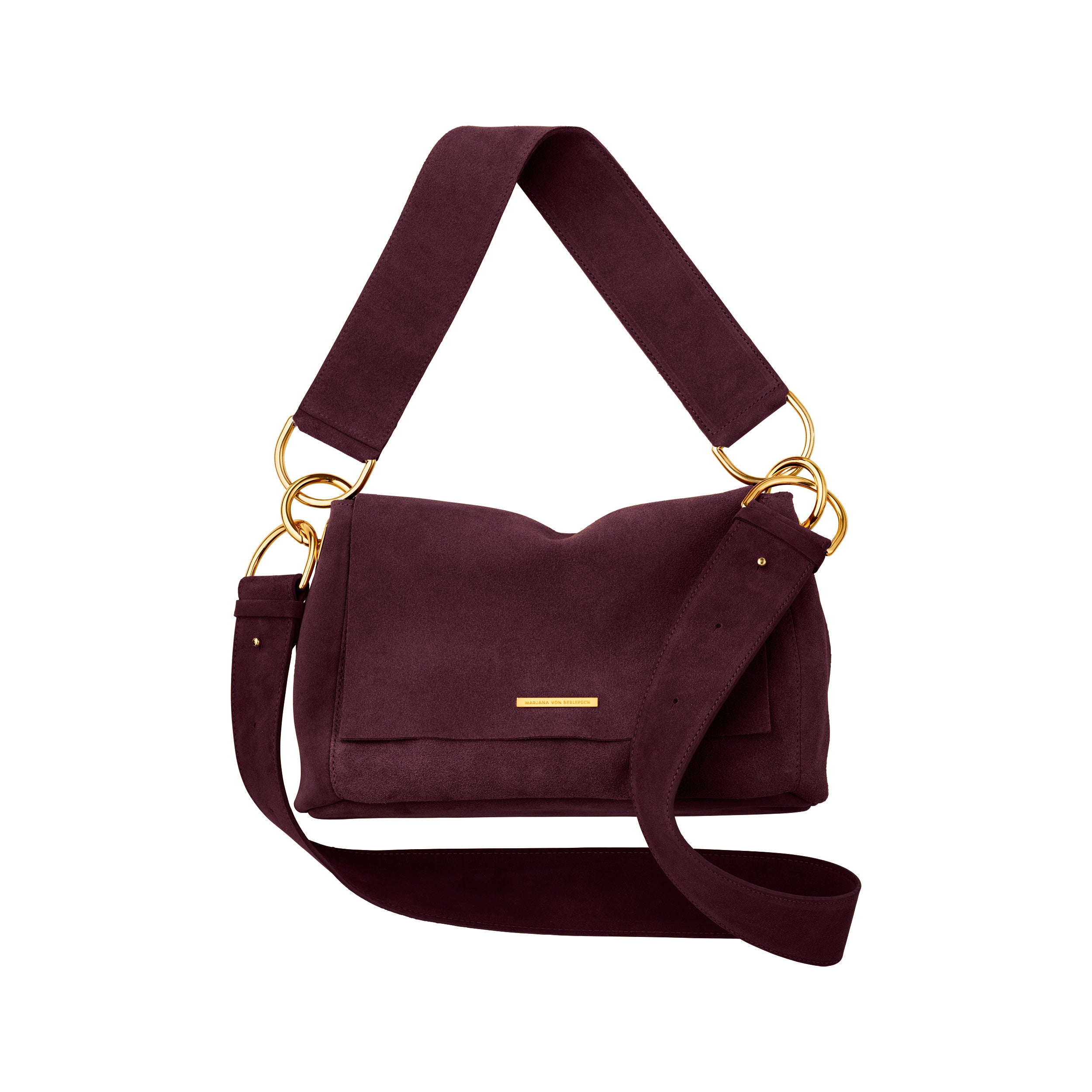 KAREN Tasche Bordeaux Suede DOPPELGURT