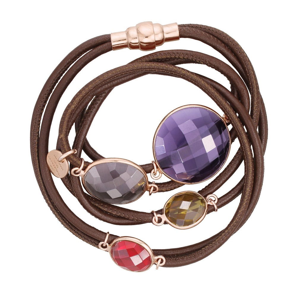 MOGUL LEDERARMBAND SCHOKO