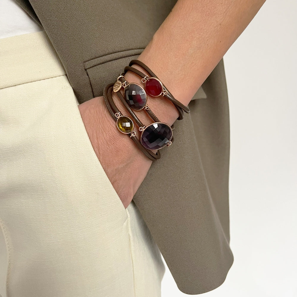 MOGUL LEDERARMBAND SCHOKO