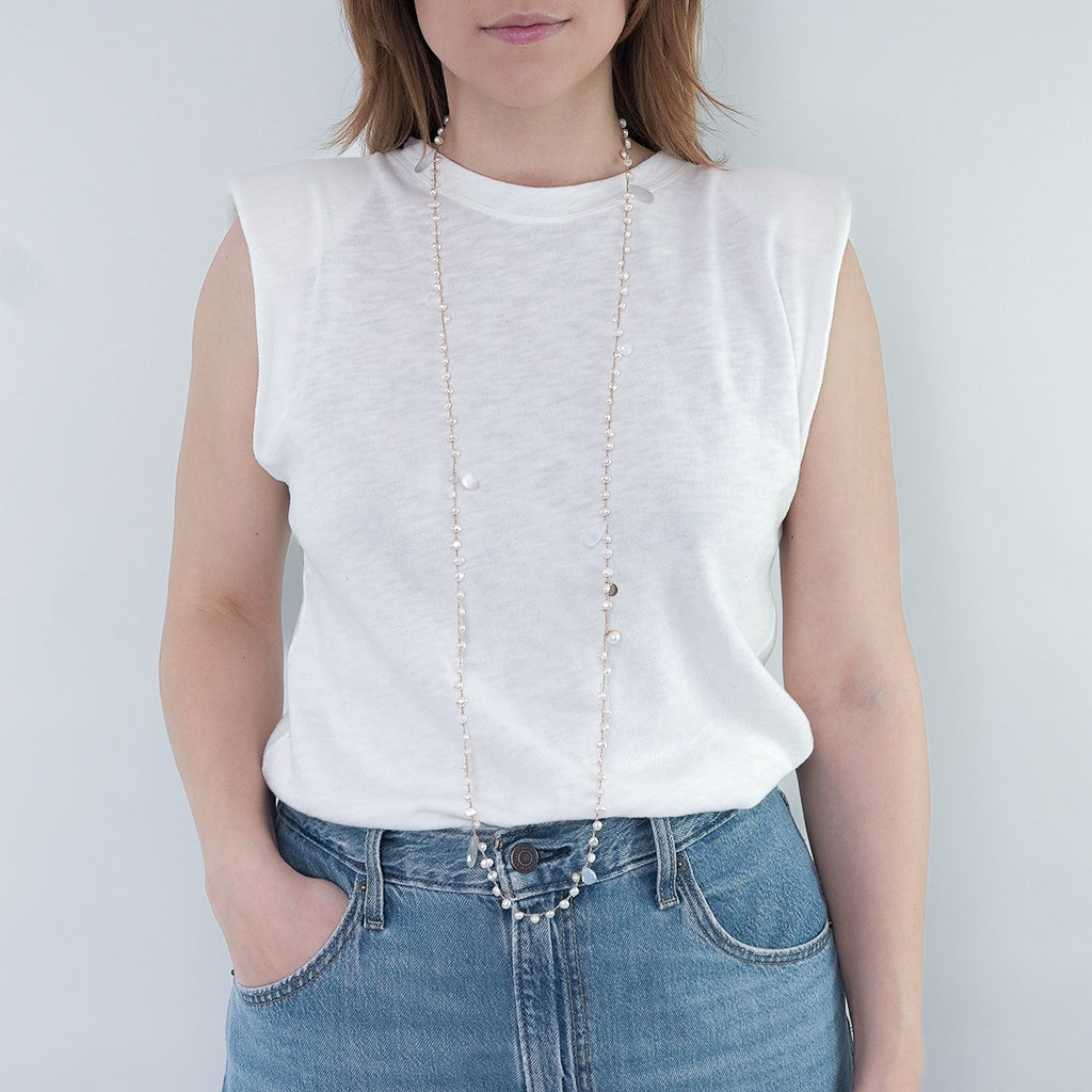 MAGIC EDELSTEIN KETTE PERLE CREME