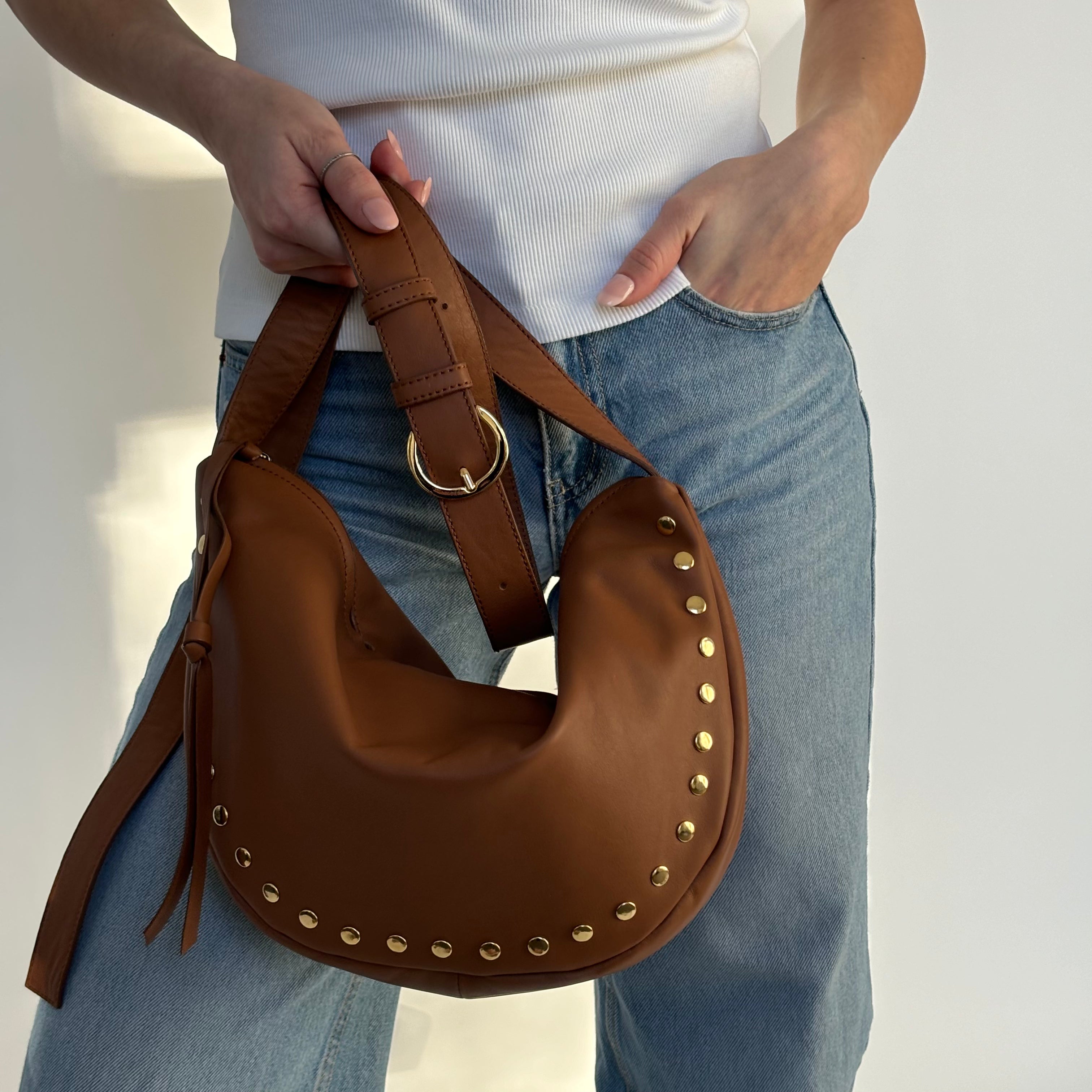 VENETIA SMALL NIETE COGNAC