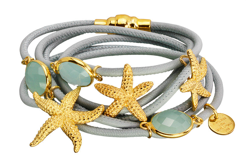 ZARA ARMBAND SEESTERN blauer Chalzedon