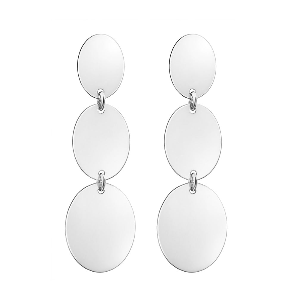 AZIZA OHRRINGE Plättchen Oval SILBER