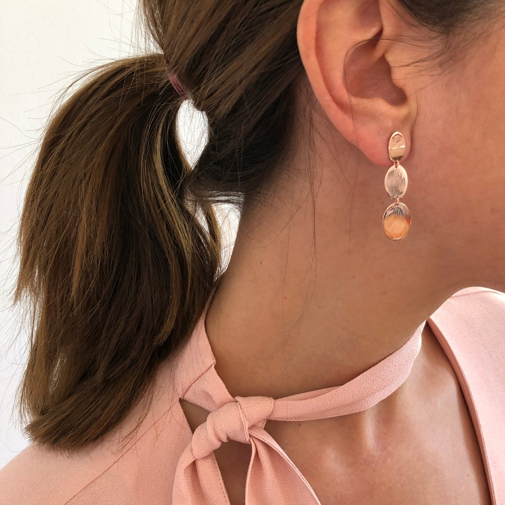 AZIZA OHRRINGE Plättchen Oval ROSÉGOLD