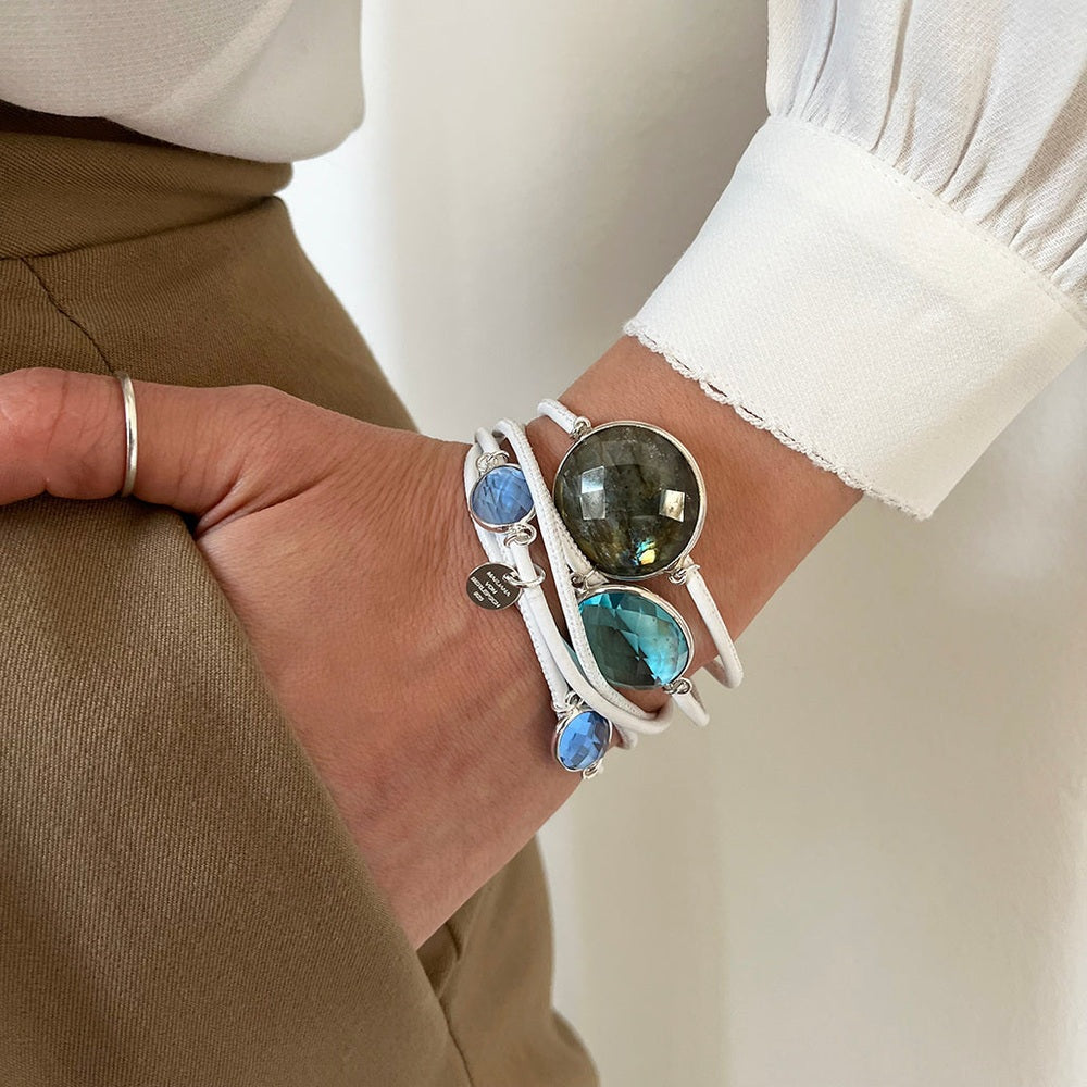 MOGUL LEDERARMBAND AQUA MIX