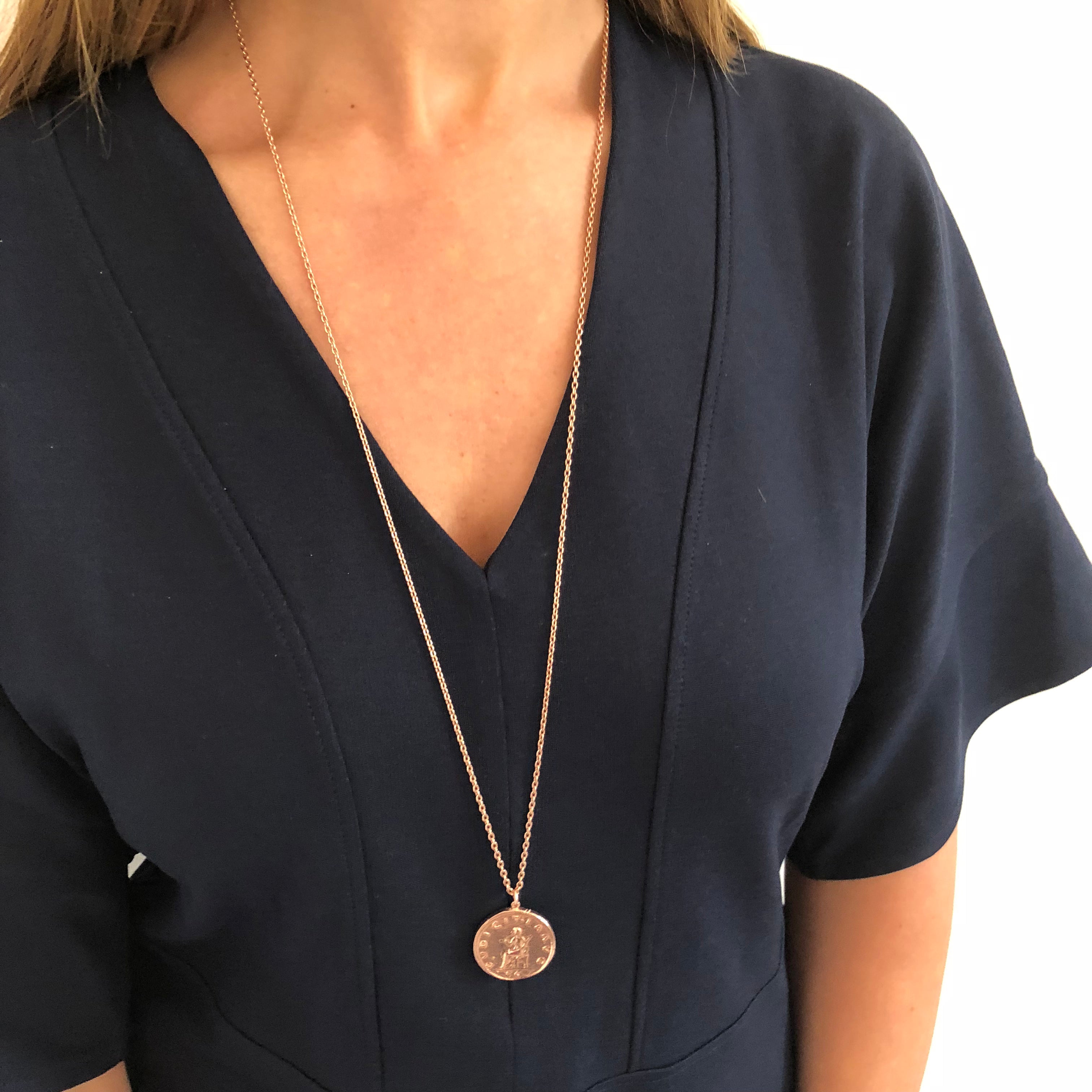 RUSHA Kette Big Münze Gold