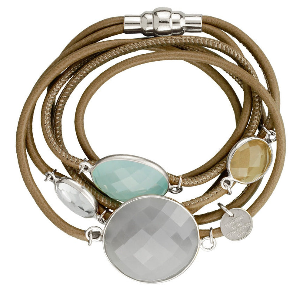 MOGUL LEDERARMBAND GRAUER MONDSTEIN MIX