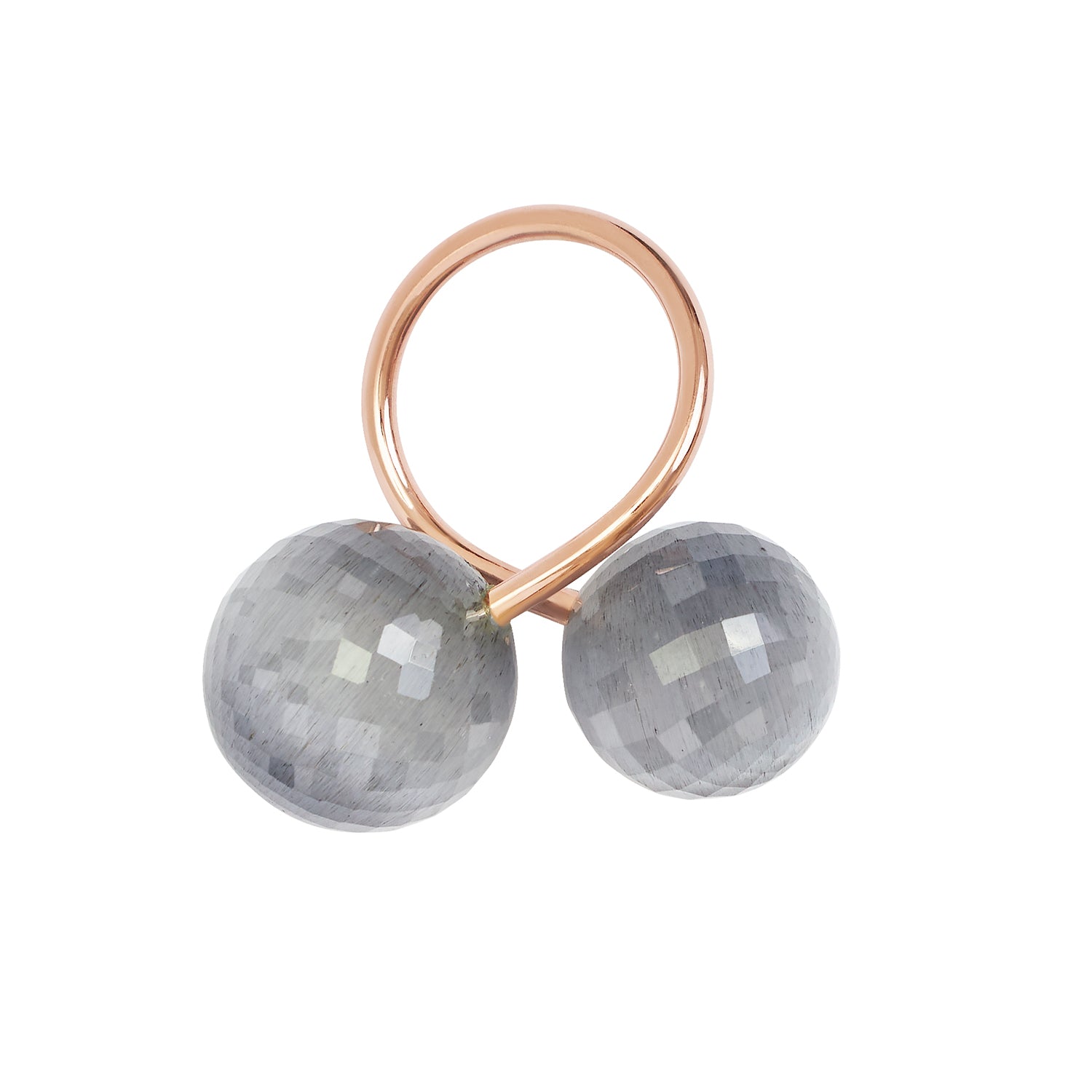 BESSIE RING facettiert grauer Mondstein