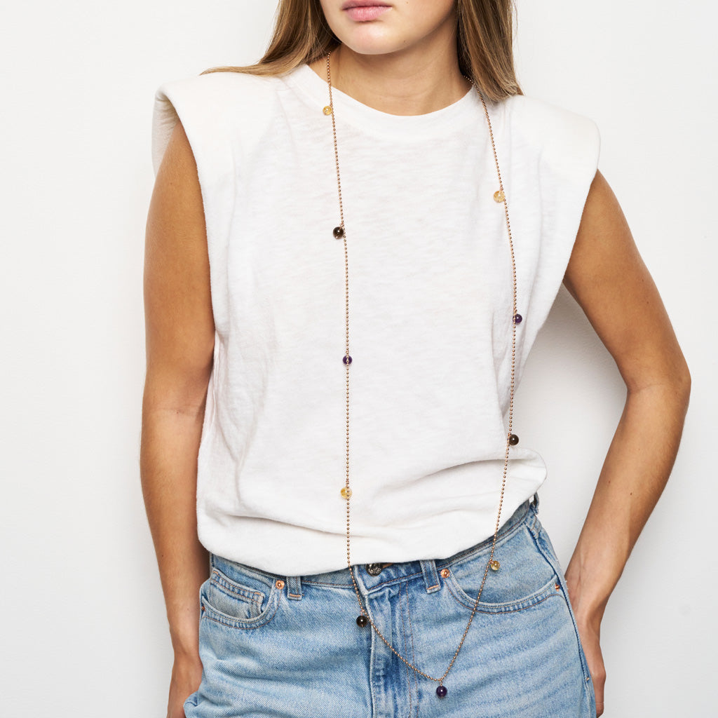 ROSY Kette Citrin Amtehyst