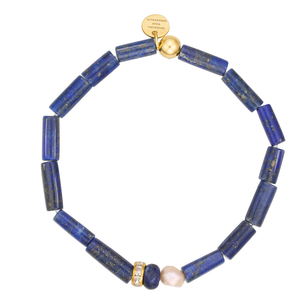 TWEED ARMBAND LAPISLAZULI PERLE