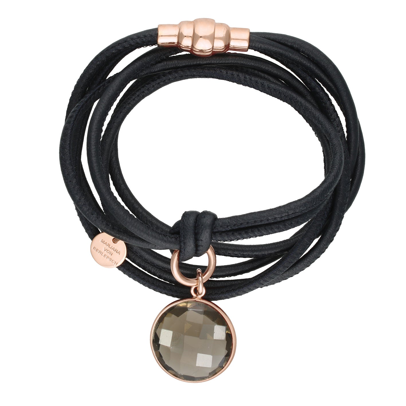 CHELSEA LEDERARMBAND Rauchquarz