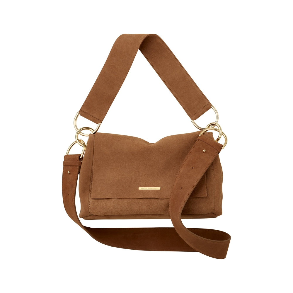KAREN Tasche Cognac Suede DOPPELGURT